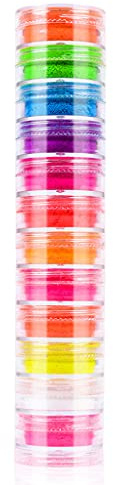 NOLOWY Phosphor-Toner, Kunstharz, hell, fluoreszierendes Pigmentpulver, Schwarzlicht, reaktives Harzpigment, Schmuckherstellung, 12 Stück