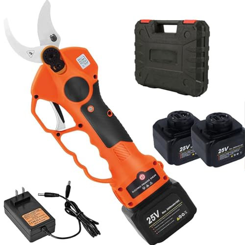 Tijeras podar eléctricas,2 Tijeras podar eléctricas a batería con Poste telescópico 2,1 m,Tijeras podar inalámbricas,diámetro Corte 40mm Para El JardíN,Poda Ramas,Arbustos,WithoutExtensionRod