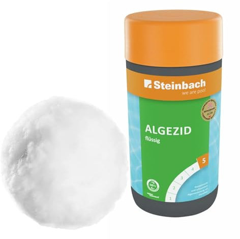 Steinbach | Filterbälle Starter-Set | 1l Algezid flüssig + 700g Filterbälle | ideales Starterpaket für deinen Pool, ersetzt 25 KG Filtersand | Poolwasser sauber und kristallklar