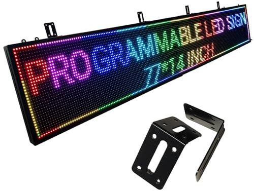 Pantalla LED grande P10 Cartel LED 192 x 32 cm | 4000 cd/m² + IP65 para todo tipo de clima | Cartel luminoso programable con tecnología SMD: para food trucks, publicidad exterior y eventos