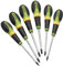 Fasano Set di 6 Cacciaviti Torx, Impugnatura Bi-materiale, Punte Magnetizzate, Verde/Giallo/Nero