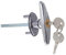 NUOBESTY 1 Ensemble De Serrure De Porte De Garage Argentée Serrure De Garage Universelle Serrure De Porte Mécanisme De Verrouillage De Porte Extérieure Serrure De Hangar Serrure De