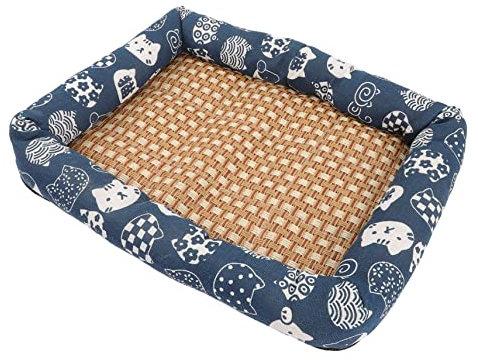 HEMOTON Atmungsaktive Kühlmatte Für Hunde Sommerliche Haustier Schlafmatte Aus Rattangeflecht Leichte Und Tragbare Kühlmatte Für Hund Und Katze Hochwertige Sommerunterlage Für Haustiere Fü