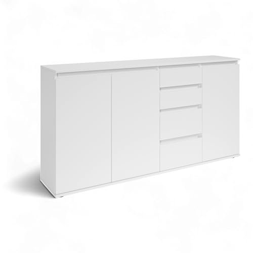 Brest Kommode in Weiß - Modernes Sideboard mit viel Stauraum - 160 x 84 x 35 cm (B/H/T)