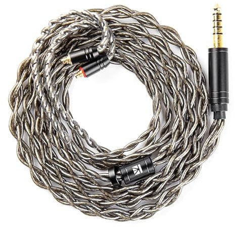 EZ EAR KBEAR DarkJade IEM Kabel in Ear Monitorkabel mit versilbertem Stecker für KZ ZS10PRO/ZS12 PRO X/EDX PRO/ZSN PRO X/CASTOR/AS16 PRO/AS24/ZAR/ZAS/ZAX,CCA CRA/C10 (4,4 mm ohne Mikrofon, grau, MMCX)