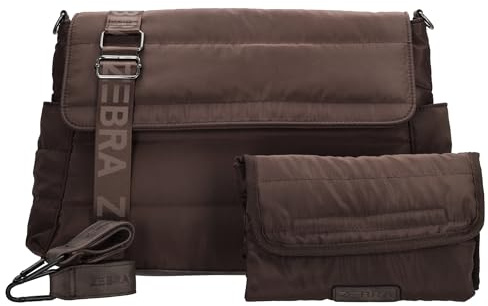 Zebra trends - Wickeltasche Organizer mit Wickelunterlage - Diaper Bag Mommy Bag - Leichtes Nylon, Zwei Flaschenhalter, Mehrere Innentaschen, Verstellbarer Schultergurt - Dunkelbraun