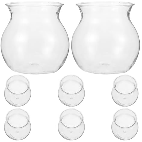 Gatuida Terrarium à Bulbes Créatif en Plastique 8 Pièces pour Culture de Succulentes Observation Facile, pour Bureau et Étagère, Design Unique et Adorable