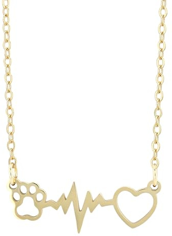 Akzent Kette Damen - Premium Halskette mit Anhänger Damen in Gold aus Edelstahl, 100% Wasserfest & Hautverträglich