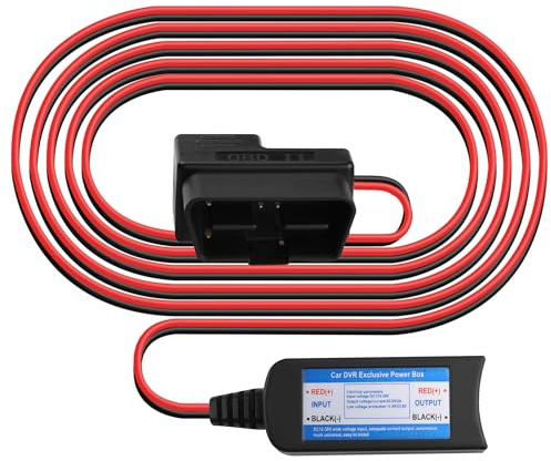 TIENFOKOTA OBD2 Power Cable for Dash Camera OBDII Adapter Hardwire Charger Cable Wide Voltage DC12-30V to 5V/2A Output,OBD to USB-A Step-Down Power Cable 24/7 Surveillance, for Cars and Trucks(5FT)