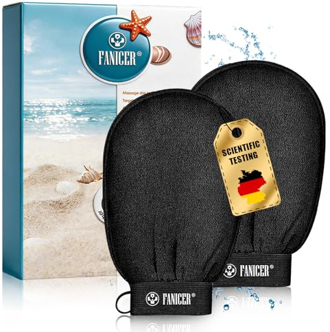 2 piezas Guante Exfoliante Corporal, Para Baño Guante Cuerpo y Cara, Guantes de lavado para mujeres y hombres, Exfoliante Ducha en Belleza, Regalo de limpieza coreano