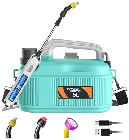 Elektrischer Sprüher - 5L Düngerspritze | Pumpenspritze - für Camping, Terrasse, Haus, Gewächshaus, Hof, Garten, Grünfläche, Outdoor