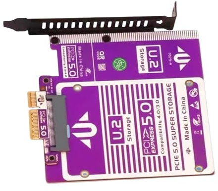 GKYQVE PCIe 5.0 4X U.2 SSD Adapter Card with Multi-Drive Vertical Mount & Advanced Cooling