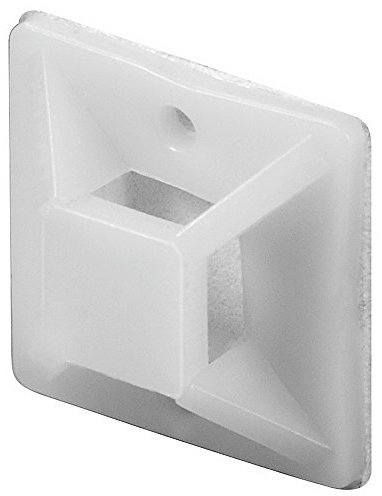 Goobay 17104 Supporto adesivo con occhiello per fascette; autoadesivo; bianco - per il fissaggio di fascette fino a 3 6 mm