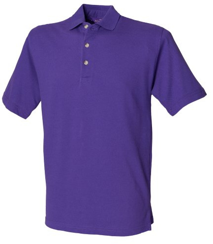 Henbury Mens Classic Plain Polo Shirt With Stand Up Collar (L) (Purple)