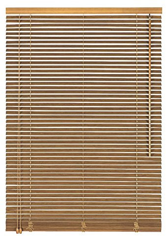 Easy-Shadow Holzjalousie Holz-Jalousie Bambus Jalousette Echtholz Rollo Jalousette 180 x 160 cm / 180x160 cm in Farbe Eiche - Bedienseite Links // Maßanfertigung