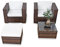 XINRO erweiterbares 10tlg. Balkon Gartenmöbel Set Polyrattan - braun-Mix - Garnitur Gartenmöbel Sitzgruppe Loungemöbel Set - inkl. Lounge Sessel + Hocker + Tisch + Kissen