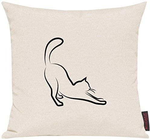 Shirtinstyle Kissenhülle für Auserwählte! Sofakissen Tiere Katze, Farbe Elfenbein