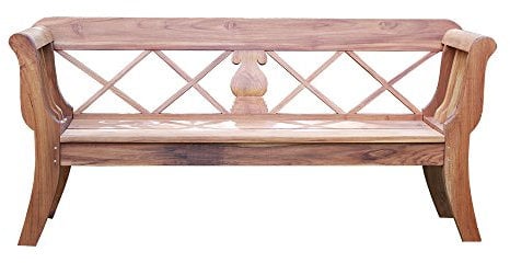 Teakholz Biedermeier Bank L 200cm Gartenbank Sitzbank Holz Garten