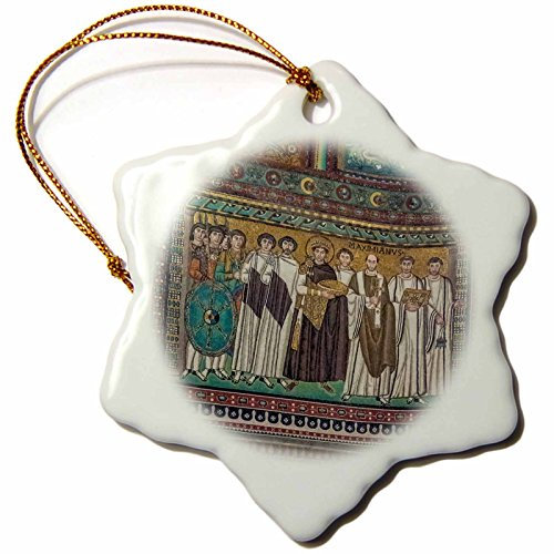 3D Rose Italy-Ravenna-Basilika von San Vitale Mosaik Schneeflocke Ornament, 7,6 cm