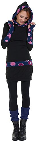 3Elfen Zauberhaftes Winterkleid mit Ballonrock und Kapuze mit farblich abgesetzten Fleece Details - Made in Berlin