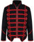 Steampunk Emo Punk Goth Militaire Officier Parade Veste - Noir & Rouge (XL Homme)