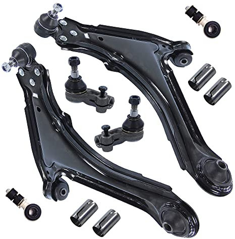 BESTPRICE 2x Querlenker Vorderachse links & rechts, 2x Koppelstange vorne, 2x Spurstangenkopf, 4x Hülse Querlenkerlagerung Kompatibel mit OPEL ASTRA F (T92), VECTRA A (J89)