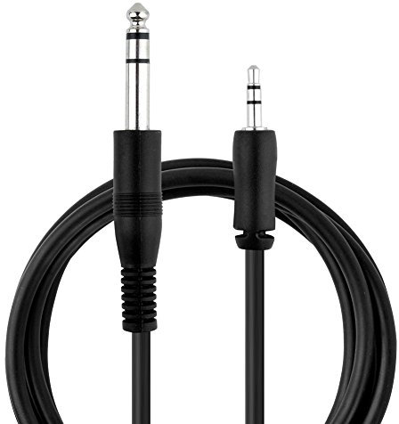 SIENOC Cavo audio 3.5mm 1/8 Maschio a 6.5mm 1/4 Maschio Stereo, Nero, 1.5m per Tablet, PC con Altoparlante, Amplificatore, Mixer Audio, Chitarra