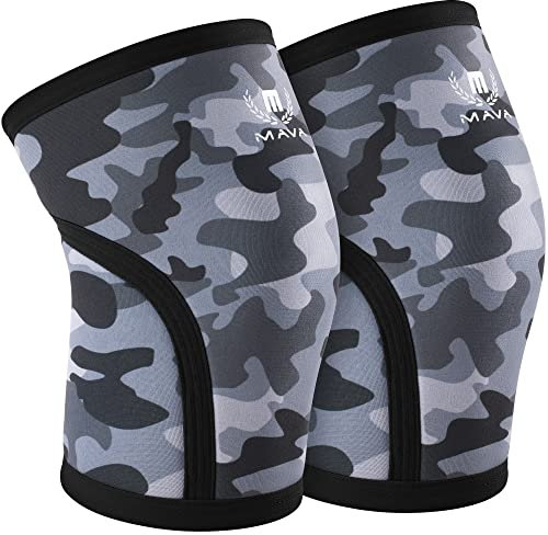 Rodillera de Compresión Mava de 7mm - Rodilleras Neopreno para Hombres y Mujeres - Rodilleras Gym, Cross Training, WOD, Sentadillas y Powerlifting