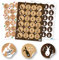 Aufkleber Set Ostern: 72 Runde Ostersticker, Hochwertiger Druck, Weiß/Schwarz/Natur mit Osterhasen & Frohe Ostern Schriftzug, Selbstklebend, Für Geschenke, Tüten & Karten, Made in Germany, ⌀ 4 cm