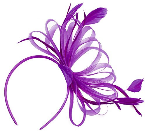 Caprilite Großer Fascinator mit Netz-Hut und Federn Gr. Einheitsgröße, pflaume