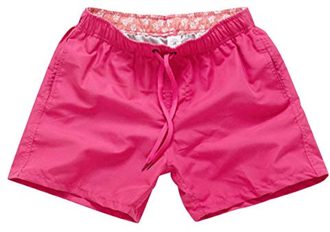 ODOKEI Costume da Bagno Uomo Costumi da Bagno Uomo Nuoto Surf Costume Boxer Mutanda Corto Short da Mare Piscina Pantaloncini da Bagno Maschili Shorts Uomo Beachwear Asciugatura Rapida Spiaggia Rose S
