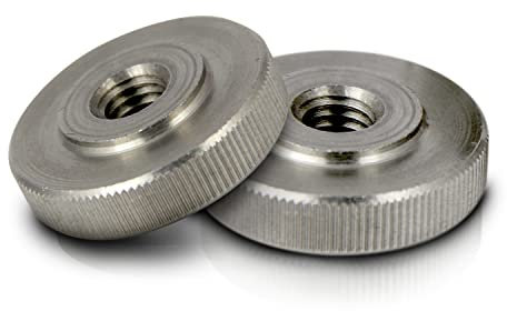 PROTECH 2 Stück Rändelmuttern M6 Edelstahl A1 VA rostfreier niedrige Form Mutter DIN 467 Rändel Muttern Gewinde