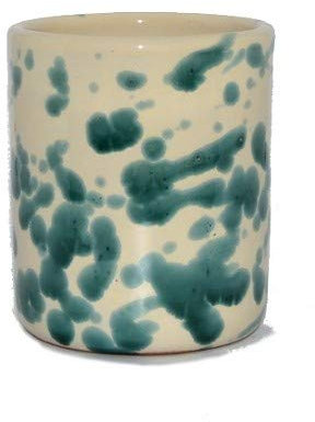 Colì, Verre cylindrique Turquoise 6 Pièces, Service de Vaisselle 6 Personnes, Service de Plats colorés, Peint à la Main, Design marbré Turquoise, Service de Table pour 6 Personnes