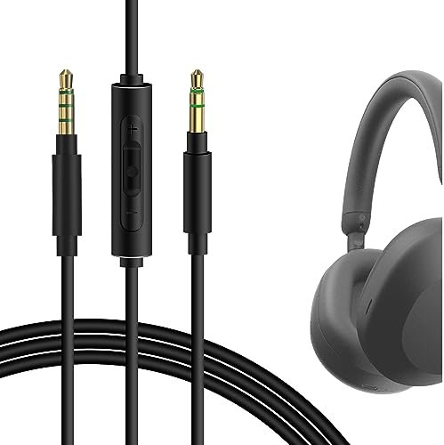 GEEKRIA QuickFit Audio Kabel Kompatibel mit Sony WH-XB910N XB900N 1000XM5 1000XM4 1000XM3 CH710N CH700N, 3.5mm AUX Ersatz-Stereokabel für Kopfhörer mit Inline-Mikrofon (1.2m)