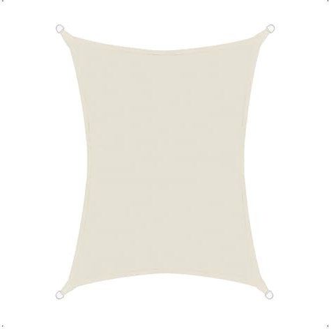 Sonnensegel luftdurchlässig 3 x 4 m - Farbe Creme - rechteckig - Material HDPE