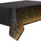 4 Stück Schwarz und Gold Party Tischdecke für Rechteck Tisch, Gold Dot Confetti Geburtstag Tischdecke für Geburtstag, Jahrestag, Braut Shower, Abschlussfeier, Cocktail Party, 137cm x 274cm