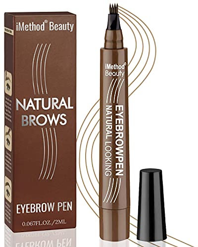 iMethod Augenbrauen Stift - Upgrade Augenbrauen-Tattoo-Stift, Augenbrauen Make-up, Langlebig, Wasserfest und Wischfest, Light Brown