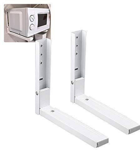 Duchunsheng Soporte Telescópico para Microondas, For Microwaves from 30-47.5 Cm, Soporte Ajustable De Montaje En Pared Apto para Todos Los Microondas, para Cocina, 2 Piezas Negro/Blanco