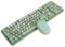 Drahtloses Tastatur- und Mausset, 2,4 GHz 104 Tasten Retro Schreibmaschinenstil Office Desktop Mechanische Tastatur Mäuse Kombination mit Multimedia-Taste(Grün)