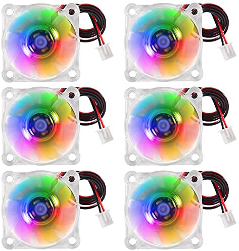 AEDIKO 6pcs DC Brushless Cooling Fan 40mm x 10mm 12V /24V 3Pin Mini Heatsink Cooler Fans (RGB 24V)