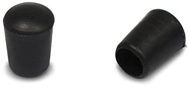 ajile Runde Fusskappen aus Gummi SCHWARZ für Schutz und eine gute Endbearbeitung des Rohres mit 5 mm AUSSENDRUCHMESSER - 24 Stck. - EVX105x24