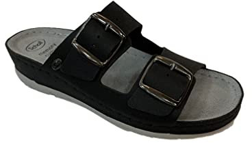 Scholl Femme Aberdeen Sandale, Black, 39 EU Large