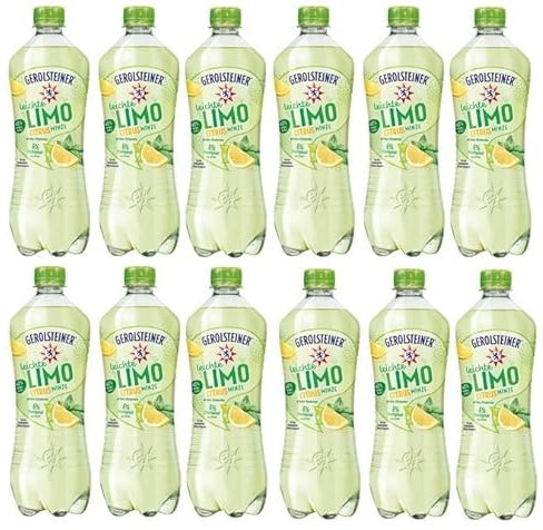 12 Flaschen Gerolsteiner Leichte Limo Citrus-Minze a 0,75 L Inc. EINWEG Pfand