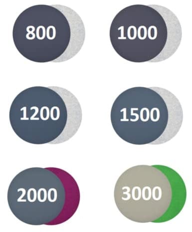 Dischi abrasivi da 75 mm, grana 800/1000/1200/1500/2000/3000, disco abrasivo rotondo a secco umido, carta vetrata orbitale per lucidatura, 90 pezzi