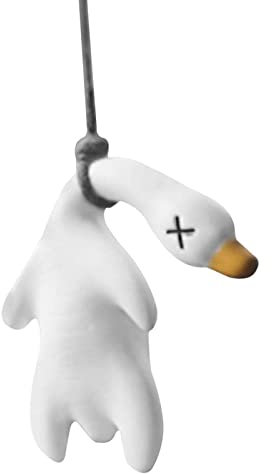 Facynde Swinging Duck Car Ornament,Hängende Enten-Auto-Rückspiegel-Verzierung - Harz-Anime-Autospiegelbehang, Ornament, Innenrückspiegel, Dekorationszubehör
