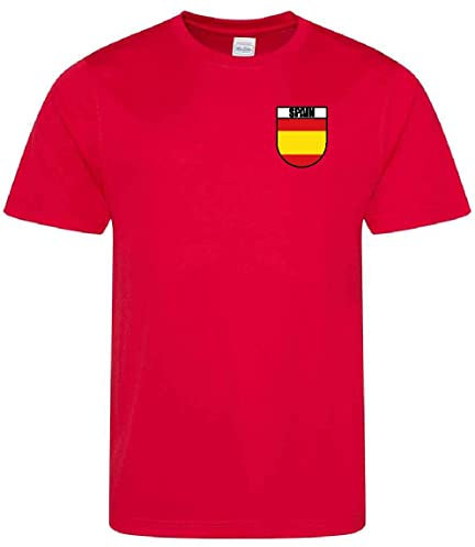 Spain Spannish Printed Supporters Unisex Mens Womans T-Shirt for World Cup Football Euros Rugby Non Official (as8, Alpha, x_s, 3X_l, Regular, Regular, Red, 3XL)