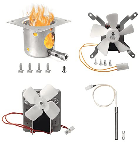 Upgrade Ersatzteile Kit für Pit Boss und Traeger Pellet Grill Smoker, inklusive Schneckenmotor 2,0 U/min, Induktionsventilator, Zünder Hot Rod mit Sicherung, Feuertopf Zubehör mit Schrauben