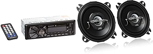 Majestic DAB-442 BT Autoradio RDS FM stereo/DAB+ PLL, Bluetooth, Doppio USB & JVC CS-J420X Altoparlanti, Coassiale a 2 vie, Profondità di montaggio 43.1 mm, 210W Peak/21W RMS, Nero, 10 cm (4%22)
