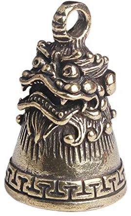 Kupferglocke Schlüsselanhänger, Asudaro Pulao Glocke Schlüsselanhänger, kreativer Schlüsselanhänger, Auspicious Beast Bell Anhänger – zum Aufhängen an Motorrad, Fahrrad, Auto, LKW, SUV,21,5mmx34,5mm