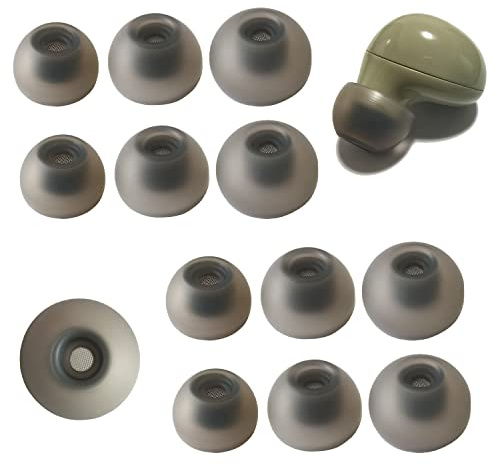 Luckvan Silikon-Ohrstöpsel für Galaxy Buds 2, Ersatz-Filter, Ohrstöpsel für Samsung Galaxy Buds2/Galaxy Buds+ Plus/Galaxy Buds PE, 6 Paar, LMS Schwarz